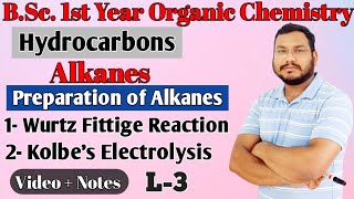 Wurtz Fittige Reaction Kolbes Electrolysis Preparation of Alkanes BSc Organic Chemistry [upl. by Madella]