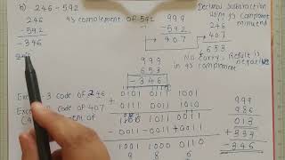 Excess3 Code Subtraction using 9s Complement  Digital Electronics Hindi [upl. by Sedlik440]