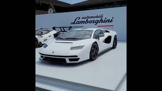 White Old Lamborghini In Auto Show  lamborghini autoshow old vintage supercar sportscar OMG [upl. by Gillian37]