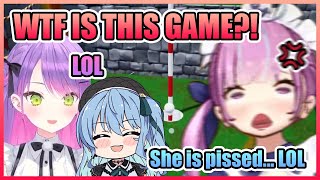 Aqua Raging in Mini Golf Almost Made Towa and Suisei Die From Laughing【Hololive】 [upl. by Enttirb148]