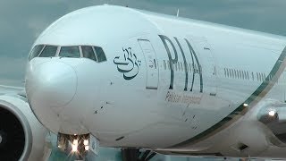 HD Boeing 777  PIA  Extreme Close Up  Manchester Airport [upl. by Revkah]