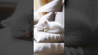 A Sleepy Kitten Curled Up on a Soft Pillowviralshortsvideoshortscute aicatkittencatlover [upl. by Lindsey]