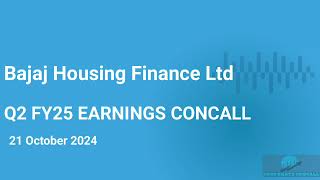 Bajaj Housing Finance Ltd Q2 FY2425 Earnings Concall [upl. by Irrab]