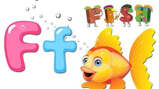 The Alphabet Letter F quotFquot for Fish  Learn English Words for Children by ABC Monsters [upl. by Wei589]