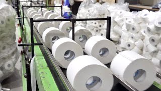 Toilet Paper Mass Production Factory Korean Toilet Paper Roll Manufacturing Process [upl. by Elita]