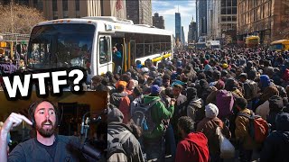 Migrants Flood NYC To Avoid Trump Deportations  Asmongold Reacts [upl. by Tegdirb369]