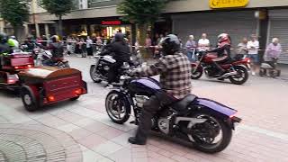 motorbike parade in Katrineholmautomobilesweden 🏍 [upl. by Arbmahs138]