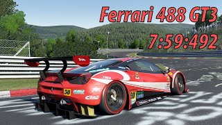 Ferrarei 488 GT3  Nordschleife Enduracne World Record 759492 Assetto Corsa LFM  Setup [upl. by Lad704]