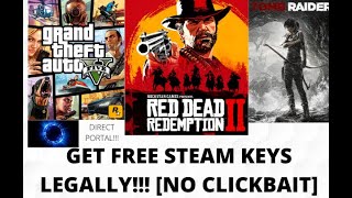 HOW TO GET FREE STEAM KEYS IN 2020 LEGALLY [upl. by Ainafets]