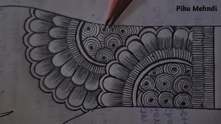 Easy Bridal Mehndi designs for Hands  Dulhan Mehndi Design Simple  Pencil Shading Mehndi Design [upl. by Hauger]