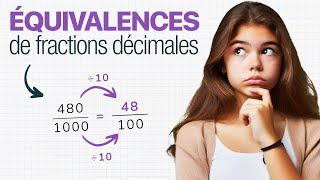 Équivalences de FRACTIONS DÉCIMALES CM1CM26e [upl. by Dorelia]