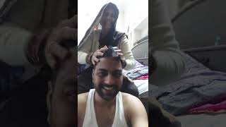 Tel malish  Sar jo tera chakraye  mummy ki head massage 💆‍♀️ yshorts mom malish headmassage [upl. by Barbarese]