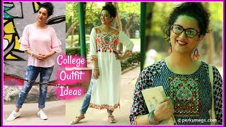 College Outfit Ideas  Ethnic and Western Indian College Lookbook  Perkymegs [upl. by Aimehs]