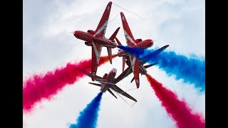 RIAT 2018 RAF Red Arrows Royal Air Force celebrates centenary 100RAF with spectacular air show 4K [upl. by Mclaurin]