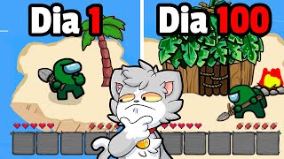 Sobreviviendo 100 días en AMONG US MODO SUPERVIVENCIA 🏝️⚔️ Animación [upl. by Diamond]