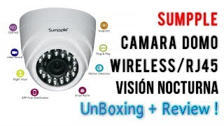 Sumpple Camara IP de techo 720p  UnBoxing y Review en Español [upl. by Nogaem]