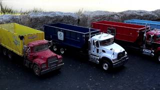 First Gear 134 Scale Roll Off Collection Garbage Trucks [upl. by Mccallion]