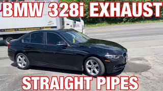 2013 BMW 328i TURBO EXHAUST w STRAIGHT PIPES [upl. by Ramirol]