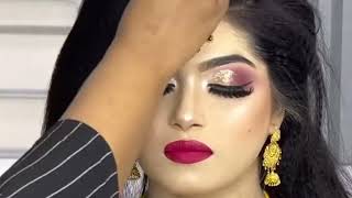 how to step by step endian bridal makeup full tutorialendian glitter eye mekup [upl. by Nitsyrc30]