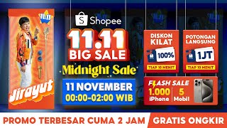 Flash Sale 1000 iPhone amp 5 Mobil 11 Nov  00000200 WIB di Shopee 1111 Midnight Sale [upl. by Anyad]