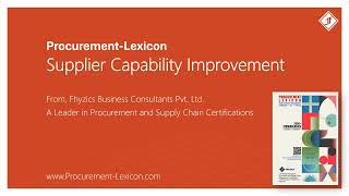 Supplier Capability Improvement from Procurement Lexicon [upl. by Arand]