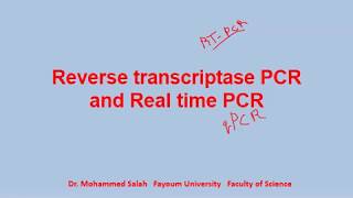 Reverse transcriptase PCR and Real time PCR [upl. by Nitsid]