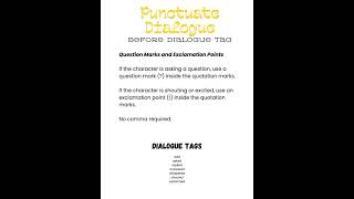 Punctuating Dialogue 2 1 [upl. by Leak]