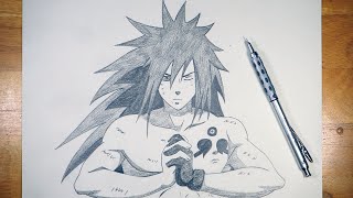 How to Draw Madara Uchiha  Madara Drawing [upl. by Rao]