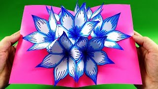 DIY 3D flower POP UP card  Paper Flowers [upl. by Navoj]