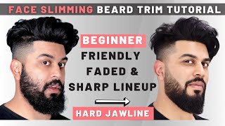 How to Trim your Beard Like a Pro  Beard Fade and Sharpest Line up Beginner Friendly [upl. by Zipah]