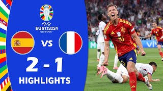 Höhepunkte Spanien 21 Frankreich  Halbfinale  UEFA Euro 2024 [upl. by Arondell599]