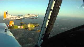 Red Star Pilots Association B17 Formation Flight [upl. by Ahsinet]