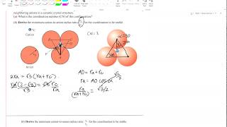 Deriving CationAnion ratio for Coordination numbers 36 and 8 [upl. by Charlene]