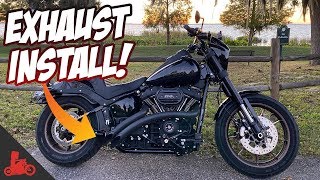 2020 Harley Low Rider S EXHAUST Install Bassani Sweepers [upl. by Enaed]