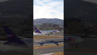 Emergency Landing FedEx Air Boeing 777 at La Aurora Airport shorts [upl. by Nolram15]