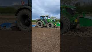 Super John Deere 145 6R power harrowing after Ploughing 260424 [upl. by Volin234]