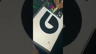 G letter logo design on graphics pad in adobe illustrator [upl. by Ailam]