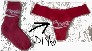 🥤 DIY Thong from socks  free PDF pattern [upl. by Aleit434]