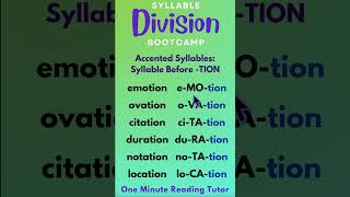 3 Syllable Words Ending in TION  Syllable Division americanenglish americanaccent readingenglish [upl. by Noami]