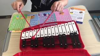 How to play simple songs for kids on a 25 Note Chromatic Glockenspiel [upl. by Nosnarb]