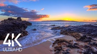 8 HOURS of Fascinating Sunset over the Tropical Beach with Calming Waves Sounds 4K UHD [upl. by Aicad]