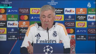 ANCELOTTI en RUEDA DE PRENSA previa al partido del REAL MADRID VS STUTTGART en CHAMPIONS LEAGUE [upl. by Nylyahs]