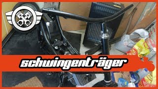 Simson Schwalbe Aufbau 5  Schwinge einbauen  Lenkkopflager einstellen [upl. by Tnarg372]