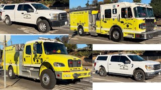 Santa Maria Fire Dept Engine 1 Engine 305 Battalion Chief amp Training Units Responding [upl. by Nauqaj754]