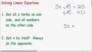 Solving Linear Equations [upl. by Oshinski]