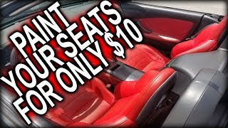 HOW TO PAINT YOUR CAR SEATS RED FOR JUST 10 QUICK FIX [upl. by Lev248]