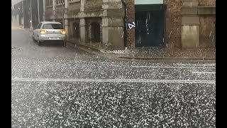 Hailstones the size of golfballs pummel Sydney [upl. by Srini]