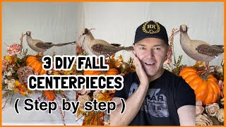 DIY Fall Centerpieces  How To Make 3 Fall Centerpieces  Ramon At Home [upl. by Cyrilla]