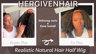 NEW Natural Hair Half Wig  FAKE IT TILL YOU GROW IT  ft HerGivenHair [upl. by Minsat]