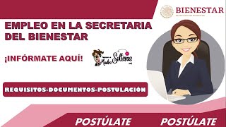 EMPLEO  TRABAJA en la SECRETARIA del BIENESTAR  SUELDO desde los 21000 Convocatoria 2025 [upl. by Alaikim]